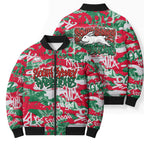 South Sydney Rabbitohs Rugby Bomber Puffer Jacket Graffiti Typography Urban Camo Abstract Street Style