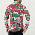 South Sydney Rabbitohs Rugby Button Sweatshirt Graffiti Typography Urban Camo Abstract Street Style