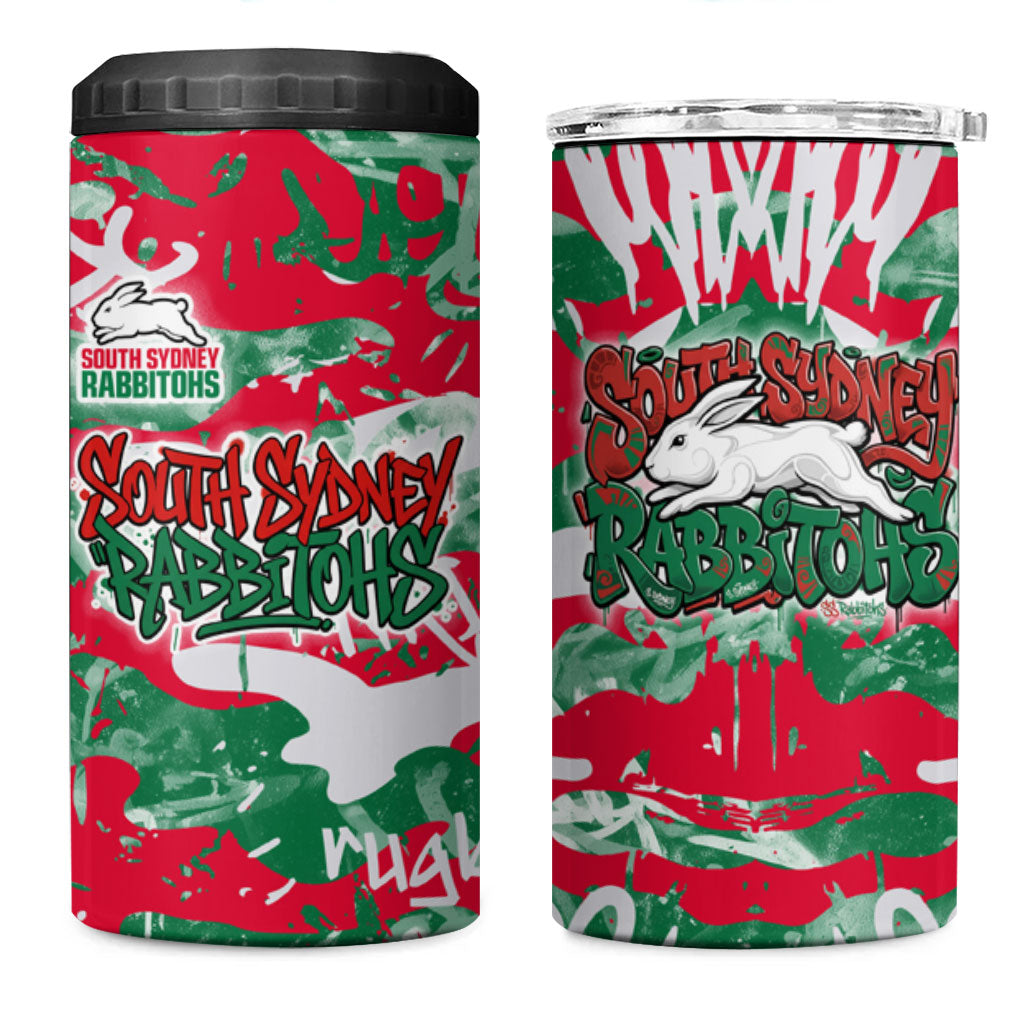 South Sydney Rabbitohs Rugby 4 in 1 Can Cooler Tumbler Graffiti Typography Urban Camo Abstract Street Style