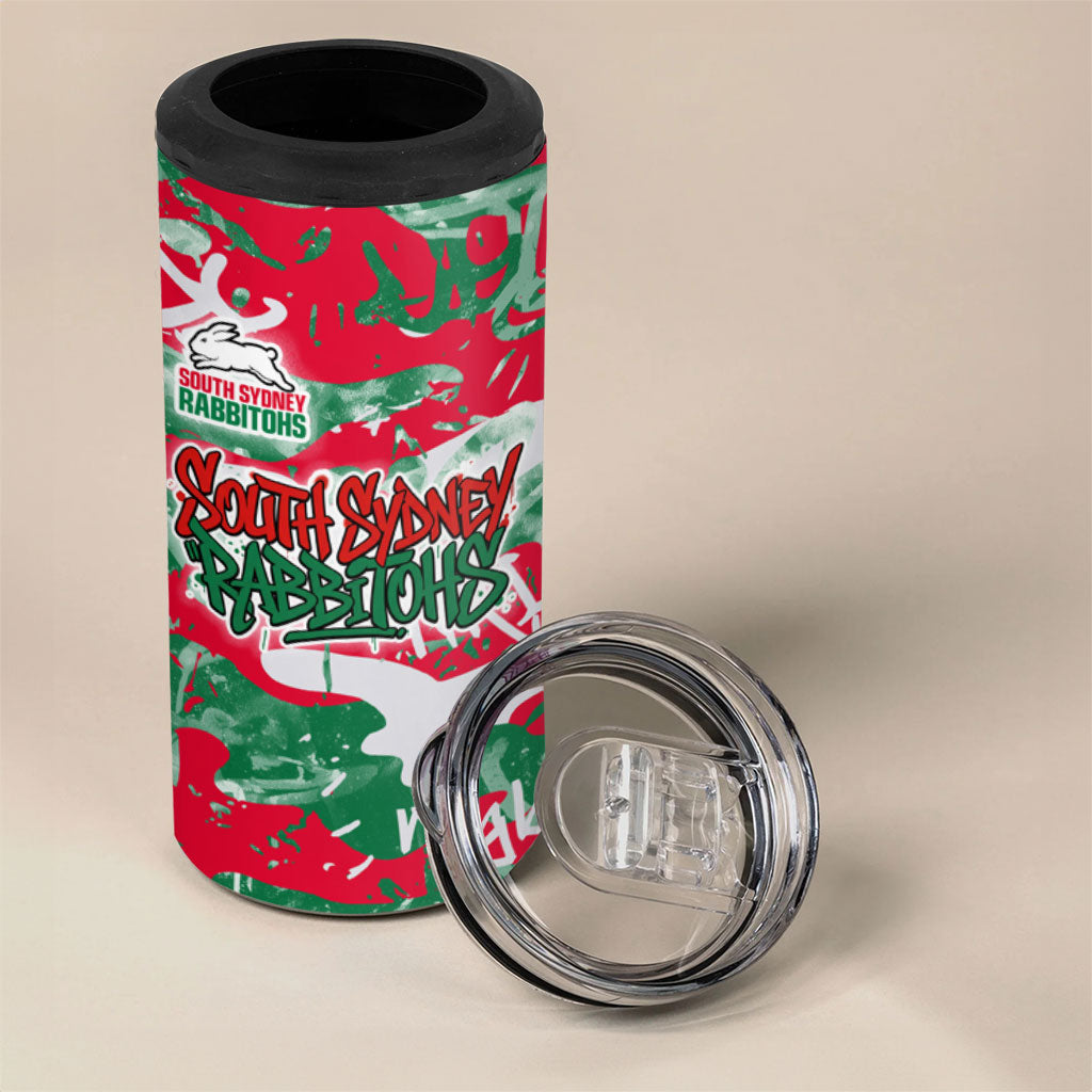 South Sydney Rabbitohs Rugby 4 in 1 Can Cooler Tumbler Graffiti Typography Urban Camo Abstract Street Style