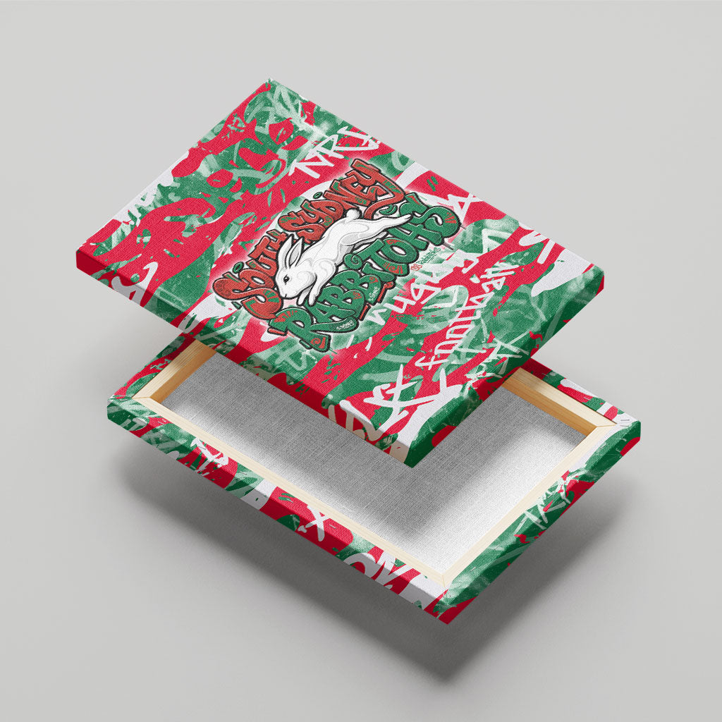 South Sydney Rabbitohs Rugby Canvas Wall Art Graffiti Typography Urban Camo Abstract Street Style