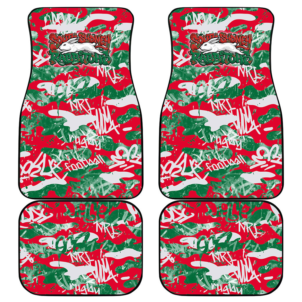 South Sydney Rabbitohs Rugby Car Mats Graffiti Typography Urban Camo Abstract Street Style