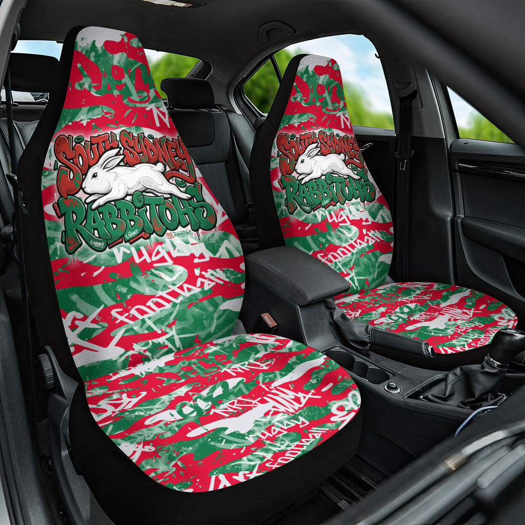 South Sydney Rabbitohs Rugby Car Seat Cover Graffiti Typography Urban Camo Abstract Street Style