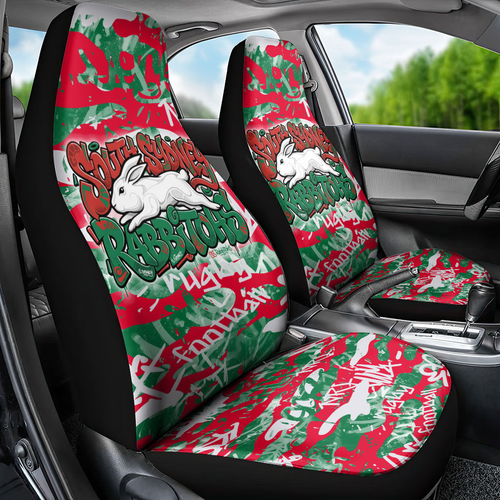 South Sydney Rabbitohs Rugby Car Seat Cover Graffiti Typography Urban Camo Abstract Street Style