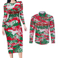 South Sydney Rabbitohs Rugby Couples Matching Long Sleeve Bodycon Dress and Long Sleeve Button Shirt Graffiti Typography Urban Camo Abstract Street Style