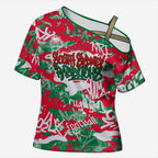 South Sydney Rabbitohs Rugby Cross Shoulder Shirt Graffiti Typography Urban Camo Abstract Street Style