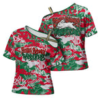 South Sydney Rabbitohs Rugby Cross Shoulder Shirt Graffiti Typography Urban Camo Abstract Street Style