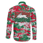 South Sydney Rabbitohs Rugby Family Matching Mermaid Dress and Hawaiian Shirt Graffiti Typography Urban Camo Abstract Street Style