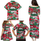 South Sydney Rabbitohs Rugby Family Matching Puletasi and Hawaiian Shirt Graffiti Typography Urban Camo Abstract Street Style