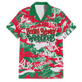 South Sydney Rabbitohs Rugby Family Matching Short Sleeve Bodycon Dress and Hawaiian Shirt Graffiti Typography Urban Camo Abstract Street Style