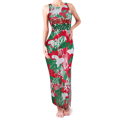 South Sydney Rabbitohs Rugby Family Matching Tank Maxi Dress and Hawaiian Shirt Graffiti Typography Urban Camo Abstract Street Style