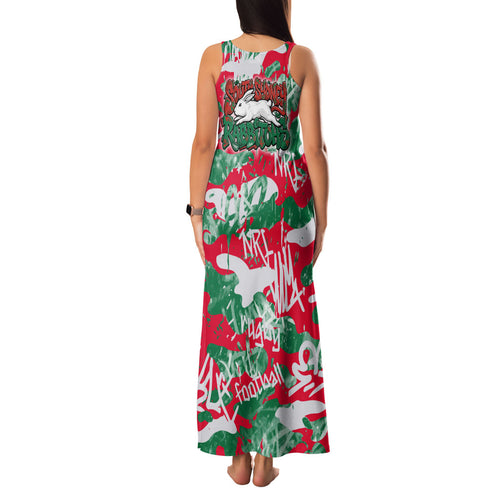 South Sydney Rabbitohs Rugby Family Matching Tank Maxi Dress and Hawaiian Shirt Graffiti Typography Urban Camo Abstract Street Style