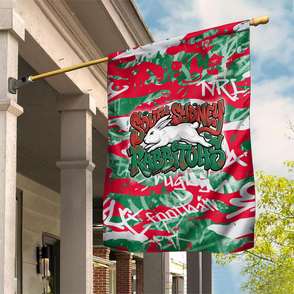 South Sydney Rabbitohs Rugby Garden Flag Graffiti Typography Urban Camo Abstract Street Style