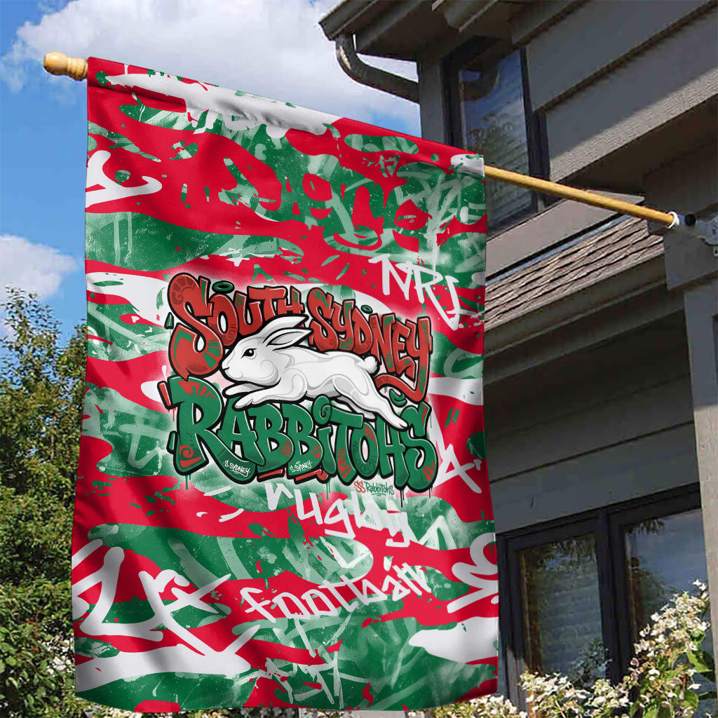 South Sydney Rabbitohs Rugby Garden Flag Graffiti Typography Urban Camo Abstract Street Style
