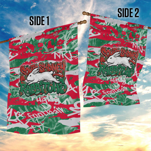 South Sydney Rabbitohs Rugby Garden Flag Graffiti Typography Urban Camo Abstract Street Style