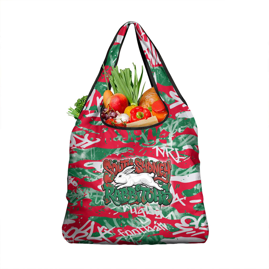 South Sydney Rabbitohs Rugby Grocery Bag Graffiti Typography Urban Camo Abstract Street Style