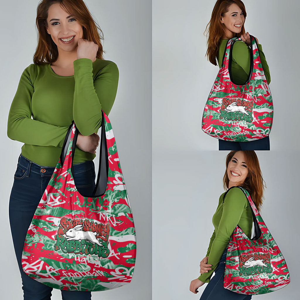 South Sydney Rabbitohs Rugby Grocery Bag Graffiti Typography Urban Camo Abstract Street Style
