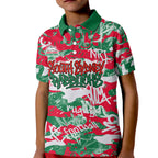 South Sydney Rabbitohs Rugby Kid Polo Shirt Graffiti Typography Urban Camo Abstract Street Style
