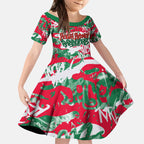 South Sydney Rabbitohs Rugby Kid Short Sleeve Dress Graffiti Typography Urban Camo Abstract Street Style