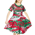 South Sydney Rabbitohs Rugby Kid Short Sleeve Dress Graffiti Typography Urban Camo Abstract Street Style