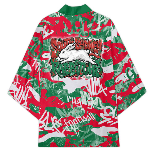 South Sydney Rabbitohs Rugby Kimono Graffiti Typography Urban Camo Abstract Street Style