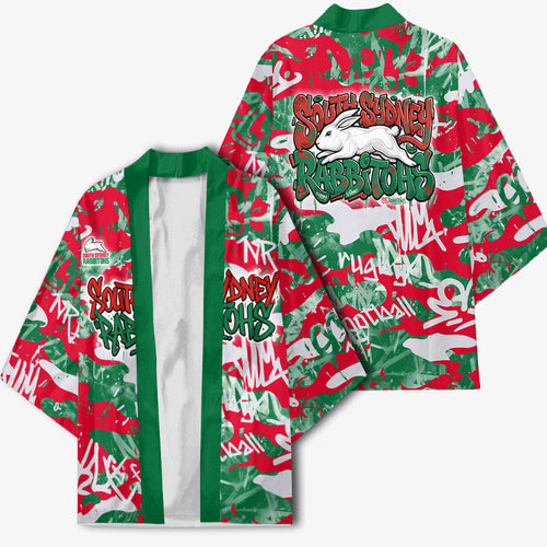 South Sydney Rabbitohs Rugby Kimono Graffiti Typography Urban Camo Abstract Street Style