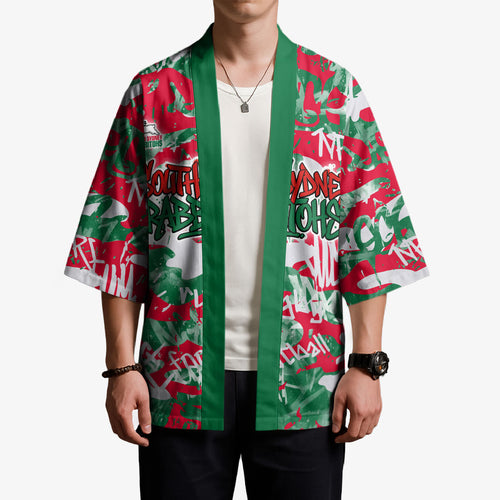 South Sydney Rabbitohs Rugby Kimono Graffiti Typography Urban Camo Abstract Street Style