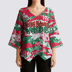 South Sydney Rabbitohs Rugby Kimono Sleeve Blouse Graffiti Typography Urban Camo Abstract Street Style