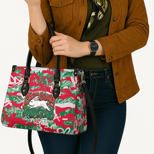 South Sydney Rabbitohs Rugby Leather Bag Graffiti Typography Urban Camo Abstract Street Style