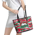 South Sydney Rabbitohs Rugby Leather Tote Bag Graffiti Typography Urban Camo Abstract Street Style