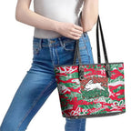 South Sydney Rabbitohs Rugby Leather Tote Bag Graffiti Typography Urban Camo Abstract Street Style