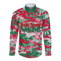 South Sydney Rabbitohs Rugby Long Sleeve Button Shirt Graffiti Typography Urban Camo Abstract Street Style