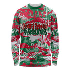 South Sydney Rabbitohs Rugby Long Sleeve Shirt Graffiti Typography Urban Camo Abstract Street Style