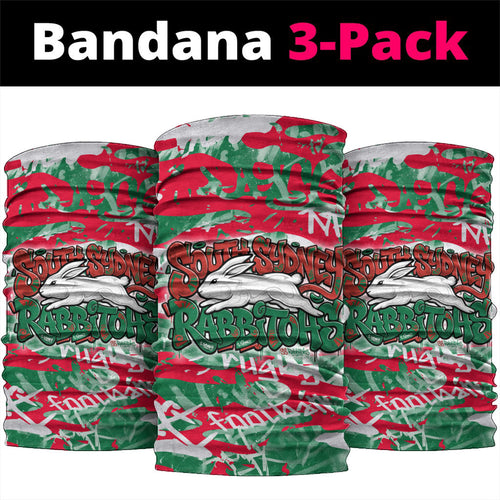 South Sydney Rabbitohs Rugby Neck Gaiter Graffiti Typography Urban Camo Abstract Street Style