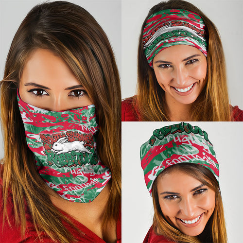 South Sydney Rabbitohs Rugby Neck Gaiter Graffiti Typography Urban Camo Abstract Street Style