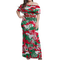 South Sydney Rabbitohs Rugby Off Shoulder Maxi Dress Graffiti Typography Urban Camo Abstract Street Style