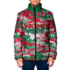 South Sydney Rabbitohs Rugby Padded Jacket Graffiti Typography Urban Camo Abstract Street Style