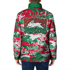 South Sydney Rabbitohs Rugby Padded Jacket Graffiti Typography Urban Camo Abstract Street Style