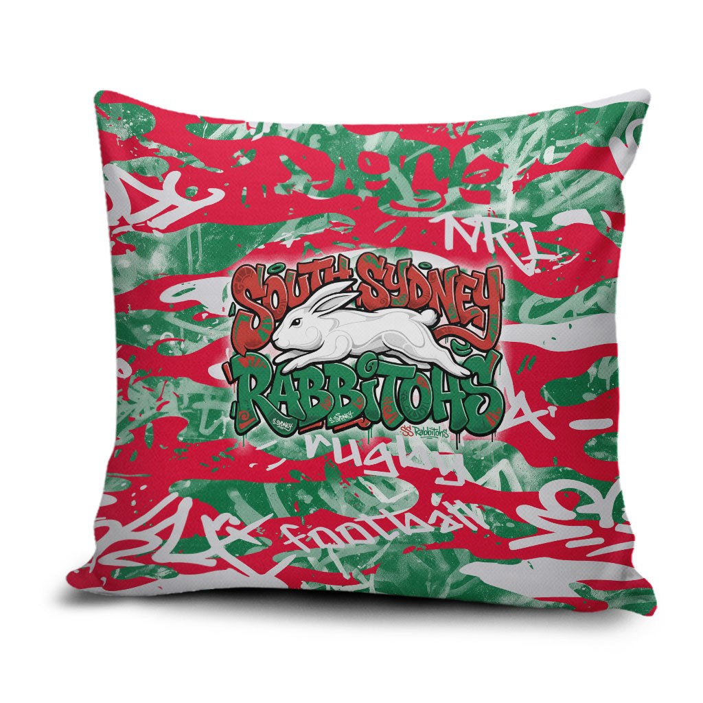 South Sydney Rabbitohs Rugby Pillow Cover Graffiti Typography Urban Camo Abstract Street Style