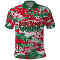South Sydney Rabbitohs Rugby Polo Shirt Graffiti Typography Urban Camo Abstract Street Style