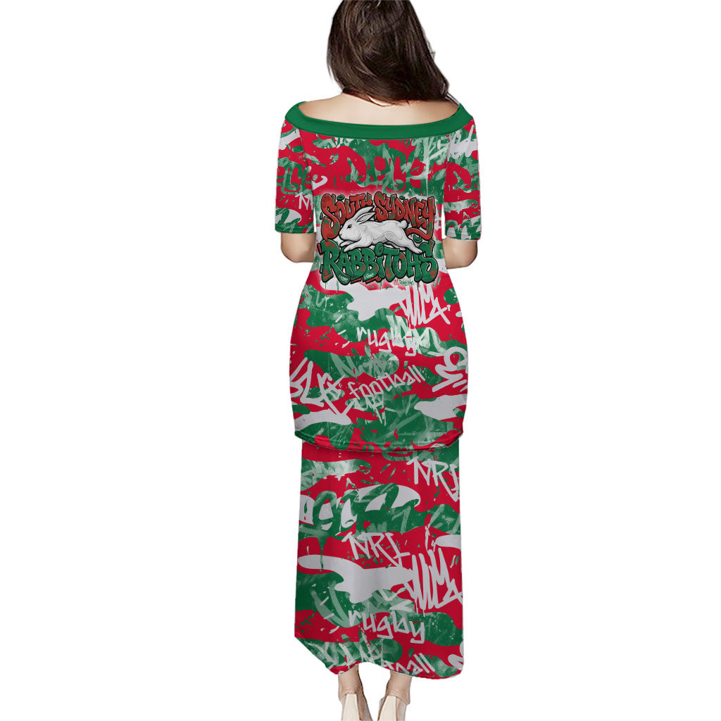 South Sydney Rabbitohs Rugby Puletasi Graffiti Typography Urban Camo Abstract Street Style