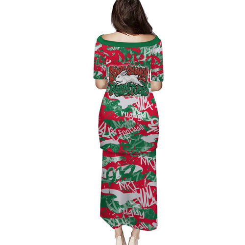 South Sydney Rabbitohs Rugby Puletasi Graffiti Typography Urban Camo Abstract Street Style