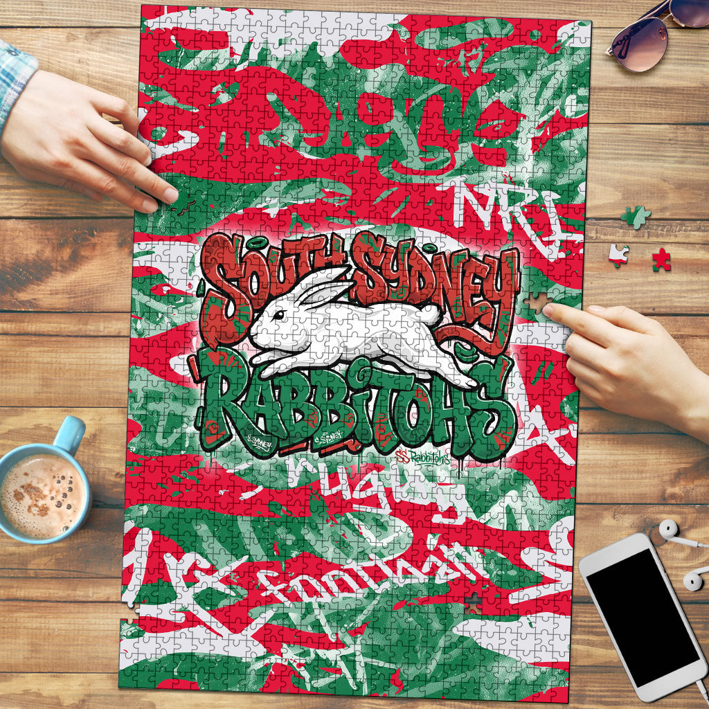 South Sydney Rabbitohs Rugby Puzzle Graffiti Typography Urban Camo Abstract Street Style