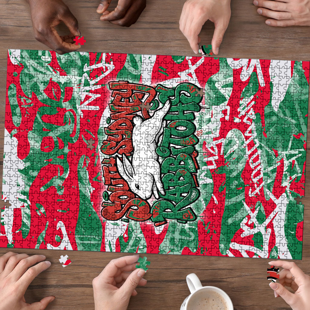 South Sydney Rabbitohs Rugby Puzzle Graffiti Typography Urban Camo Abstract Street Style
