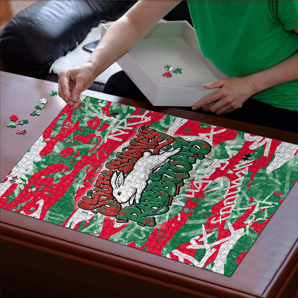 South Sydney Rabbitohs Rugby Puzzle Graffiti Typography Urban Camo Abstract Street Style