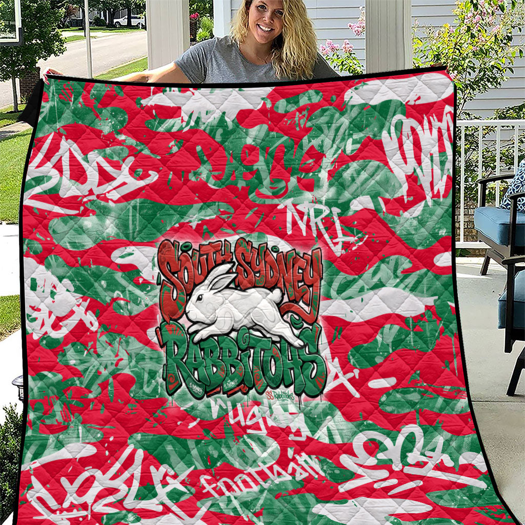 South Sydney Rabbitohs Rugby Quilt Graffiti Typography Urban Camo Abstract Street Style
