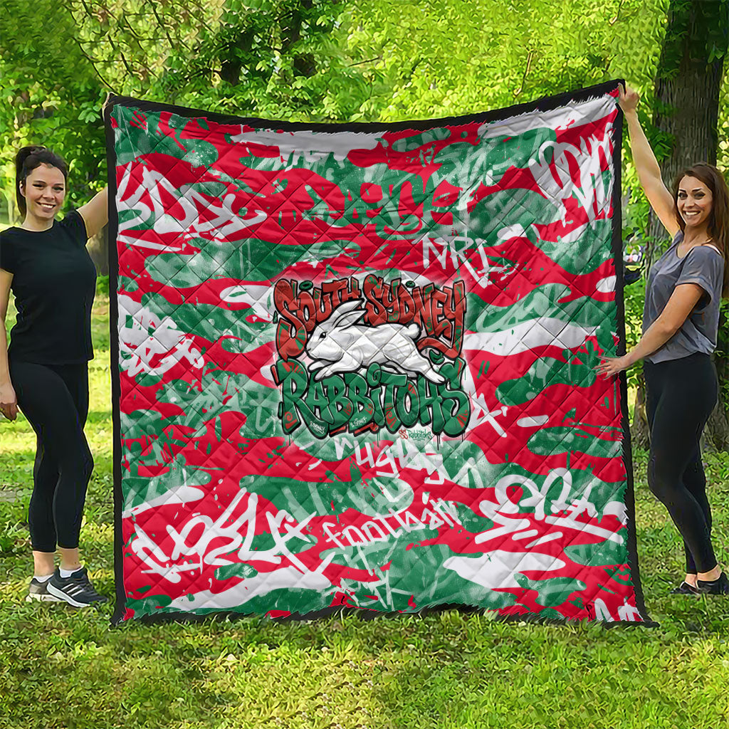 South Sydney Rabbitohs Rugby Quilt Graffiti Typography Urban Camo Abstract Street Style