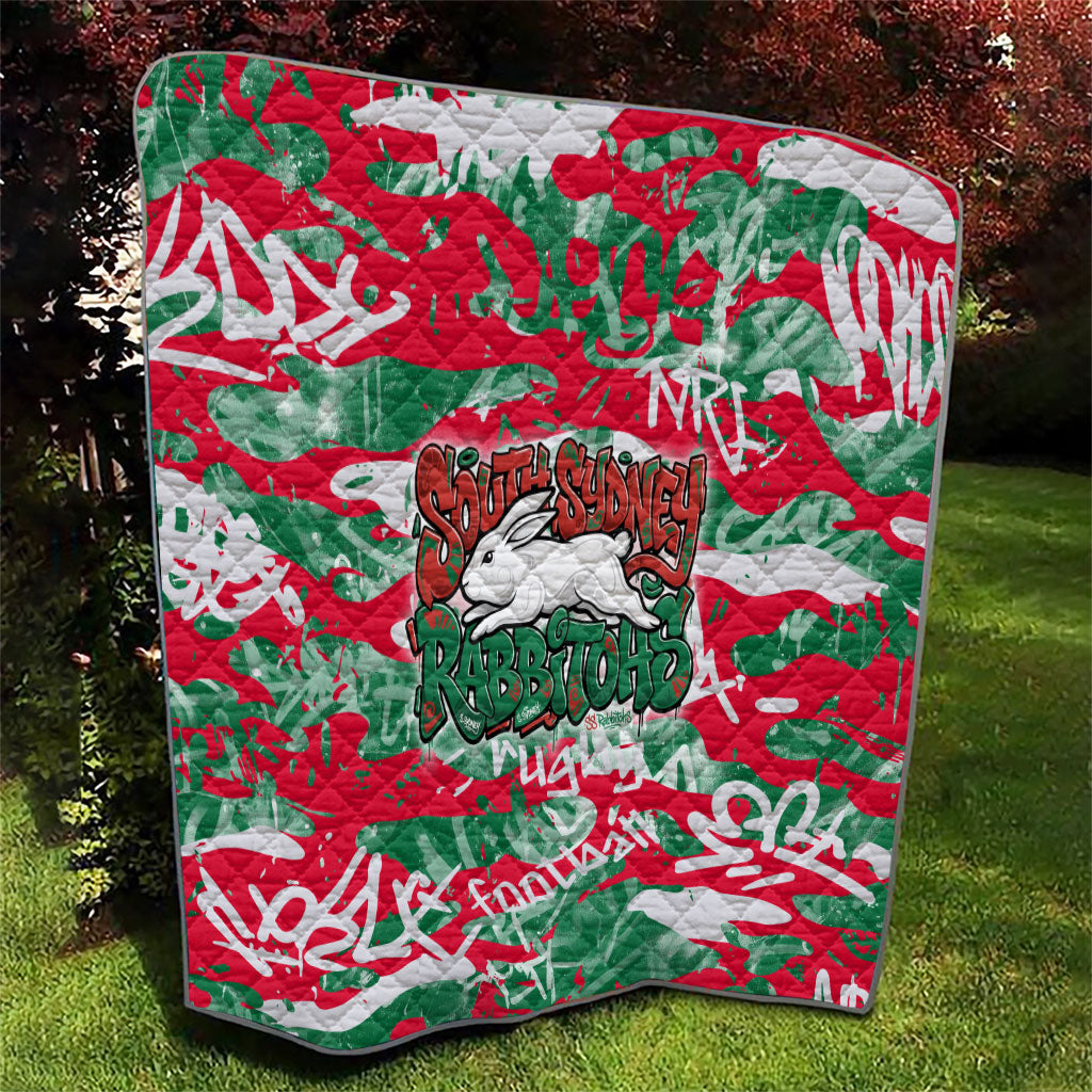 South Sydney Rabbitohs Rugby Quilt Graffiti Typography Urban Camo Abstract Street Style