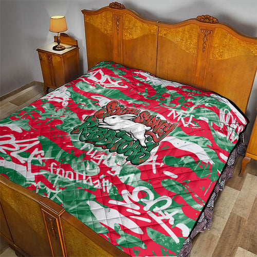 South Sydney Rabbitohs Rugby Quilt Graffiti Typography Urban Camo Abstract Street Style