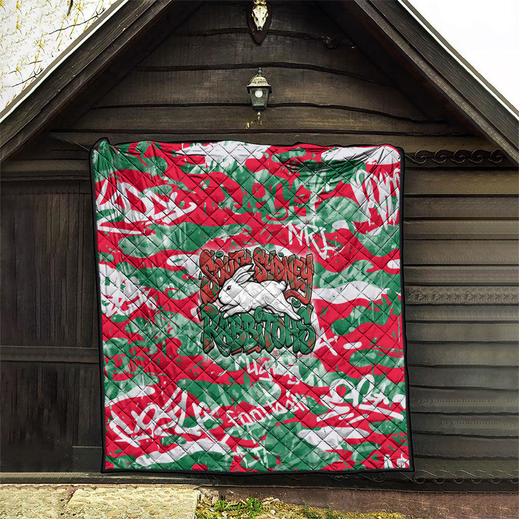 South Sydney Rabbitohs Rugby Quilt Graffiti Typography Urban Camo Abstract Street Style